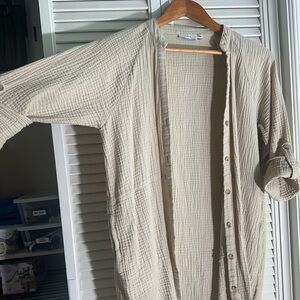 Lush Cream Textured Button Down